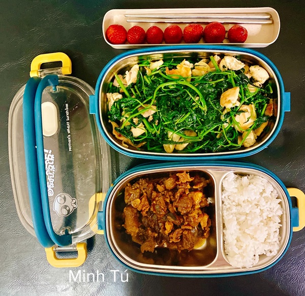 Cô gái Phú Thọ đảm đang chăm chồng, thực đơn hộp cơm mùa dịch ông xã mang đi làm ngon hết nước chấm-12