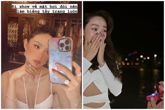 Cuối cùng Minh Hằng cũng khoe cận nhẫn cầu hôn của chồng đại gia, zoom viên kim cương mà choáng!