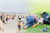 ẢNH: Hàng ngàn người dân nằm vạ vật ở bãi cỏ để chờ tắm biển Vũng Tàu chiều Chủ nhật, trẻ nhỏ mệt mỏi giữa trời nắng gắt