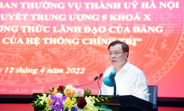 Đoàn khảo sát của Ban Chỉ đạo Đề án Trung ương 6 làm việc với Ban Thường vụ Thành ủy Hà Nội-4