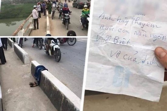 Người phụ nữ để lại thư viết tay gửi chồng, nghi nhảy cầu tự tử