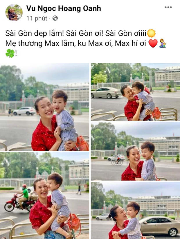 MC Hoàng Oanh xả kho loạt ảnh cực nhắng bên con trai, biểu cảm cưng xỉu của nhóc tỳ 2 tuổi khiến dân tình lụi tim-1