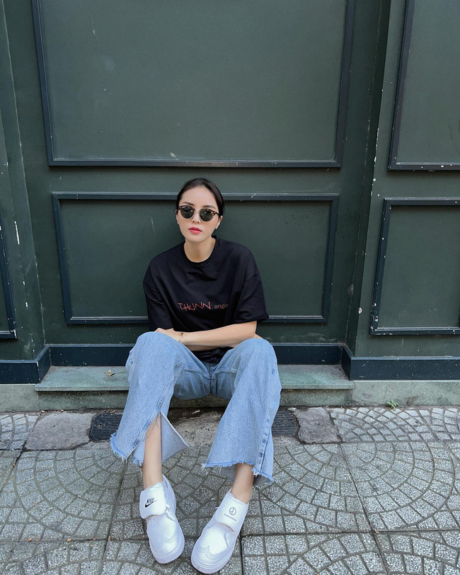 Sao Việt diện quần jeans ống rộng đơn giản theo 13 cách sành điệu xuất sắc-1