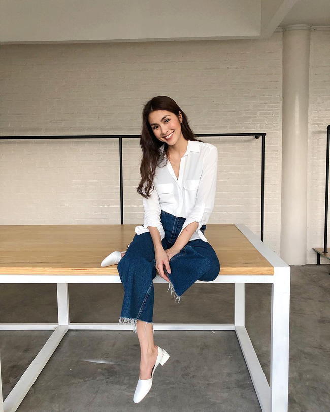 Sao Việt diện quần jeans ống rộng đơn giản theo 13 cách sành điệu xuất sắc-13