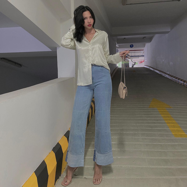 Sao Việt diện quần jeans ống rộng đơn giản theo 13 cách sành điệu xuất sắc-6