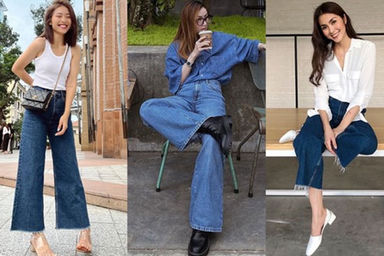 Sao Việt diện quần jeans ống rộng đơn giản theo 13 cách sành điệu xuất sắc