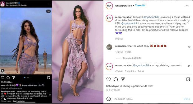 Ngọc Trinh diện váy nhái Kendall Jenner, ô dề đến độ bị hãng dằn mặt: Thích thì bỏ tiền ra mà mua chứ đừng diện đồ fake như thế-11