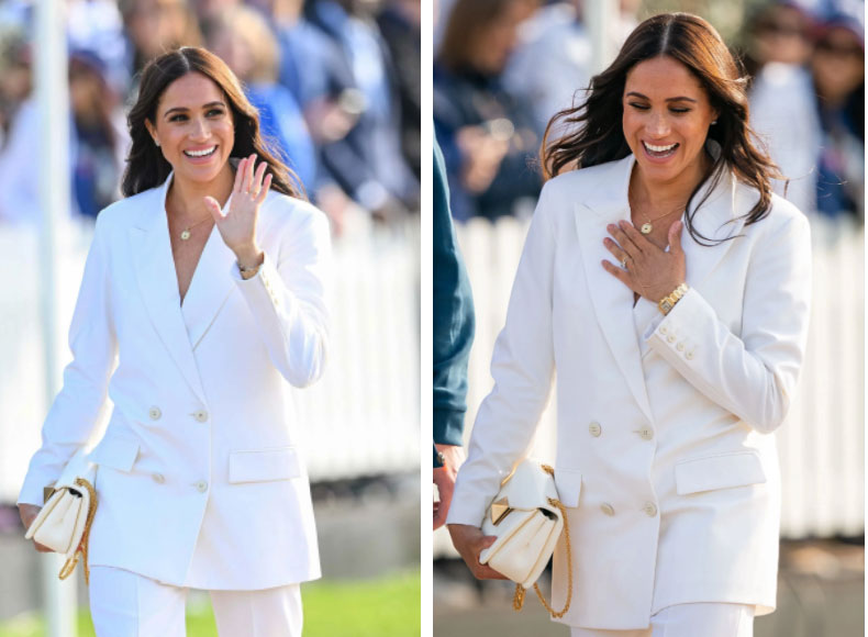 Bộ suit mới toanh của Meghan Markle đang gây bão: Nhìn đẳng cấp hơn thời ở Hoàng gia Anh bao nhiêu!-1