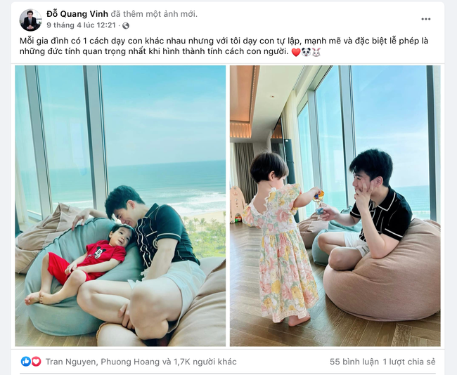 Thiếu gia Đỗ Quang Vinh gây sốt khi cứ mỗi tuần thả nhẹ một chiếc ảnh và câu quote thể hiện tình cha con-4