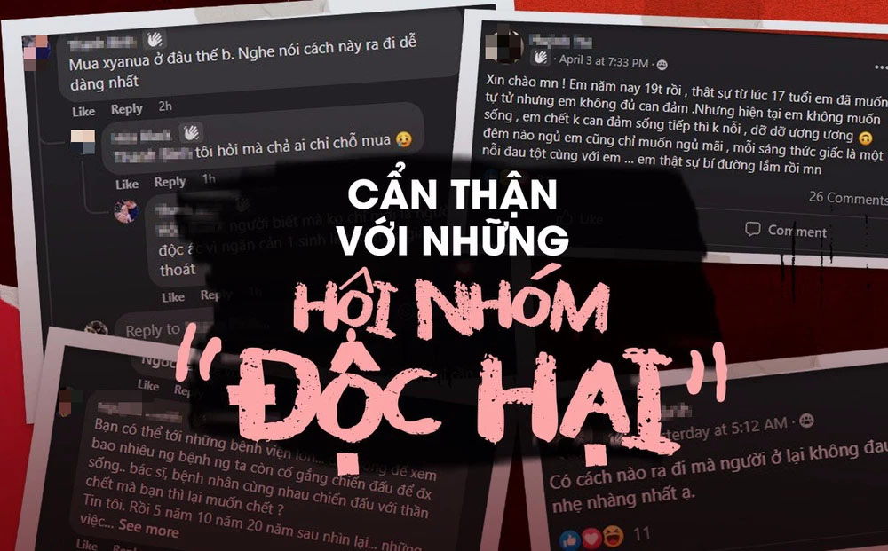 Đáng lo ngại về các hội nhóm độc hại trên mạng xã hội: Hỏi nhau mua xyanua ở đâu?-1