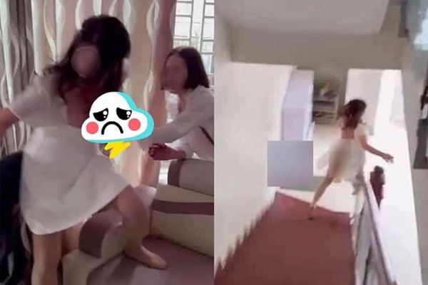 Clip: Bắt quả tang chồng đưa bồ về, vợ gọi họ hàng tới xử, lấy kéo cắt tóc lẫn váy áo khiến tiểu tam tơi tả tháo chạy-1