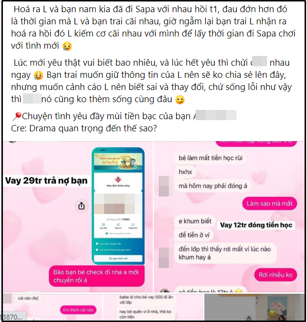 Cô gái đào mỏ 300 triệu của bạn trai nhưng vẫn ngang nhiên đi Sapa với kẻ thứ ba và lời biện hộ không ngủ chung khi bằng chứng chuyến du lịch lộ tẩy-1