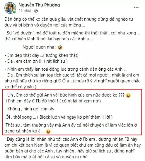 Vợ cũ MC Thành Trung bị người đàn ông quen biết gạ gẫm nhạy cảm dù đã là gái có chồng-1