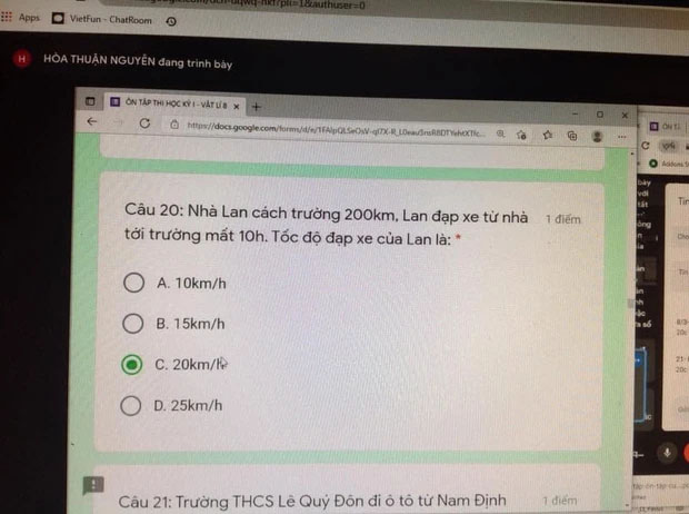Bài Toán viral nhất hôm nay: Lan cách trường 200km, đạp xe đi học mất 10 tiếng, đọc đáp án mà cười nắc nẻ-1