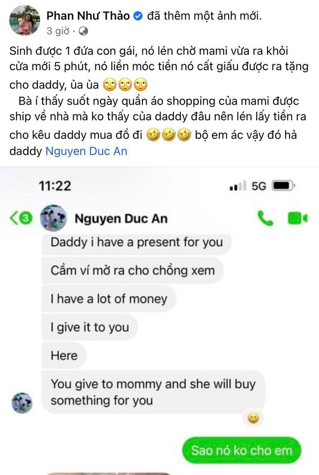 Con gái lén lút làm một hành động khiến Phan Như Thảo phải hỏi chồng: Bộ em ác vậy hả?-1