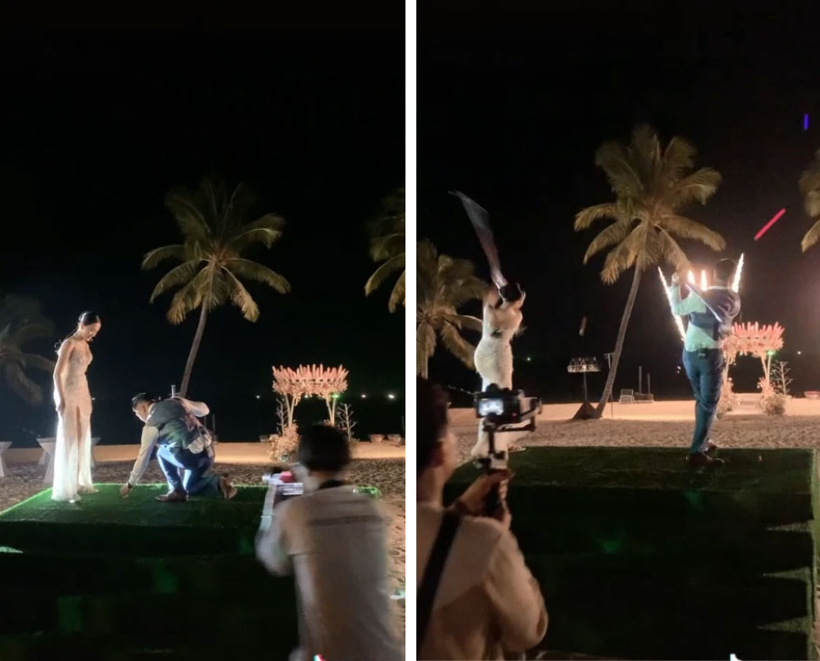 Đám cưới hot nhất tại Phú Quốc gây chú ý bởi màn đánh golf bắn pháo hoa đầy mùi tiền từ cô dâu chú rể-2