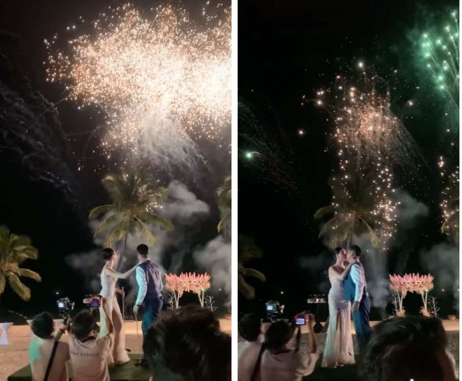 Đám cưới hot nhất tại Phú Quốc gây chú ý bởi màn đánh golf bắn pháo hoa đầy mùi tiền từ cô dâu chú rể-3