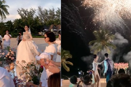 Đám cưới hot nhất tại Phú Quốc gây chú ý bởi màn đánh golf bắn pháo hoa đầy 