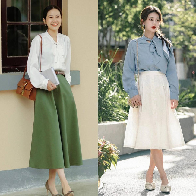 Sơ mi + chân váy: 3 công thức lên đồ đẹp mỹ mãn, giấu nhẹm bụng mỡ để nàng 30+ lột xác chốn công sở-3