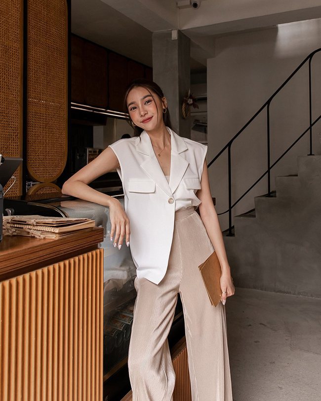 Vụng mix đồ đến mấy thì khi mặc trang phục màu be, chị em cũng ghi trọn điểm tinh tế-10