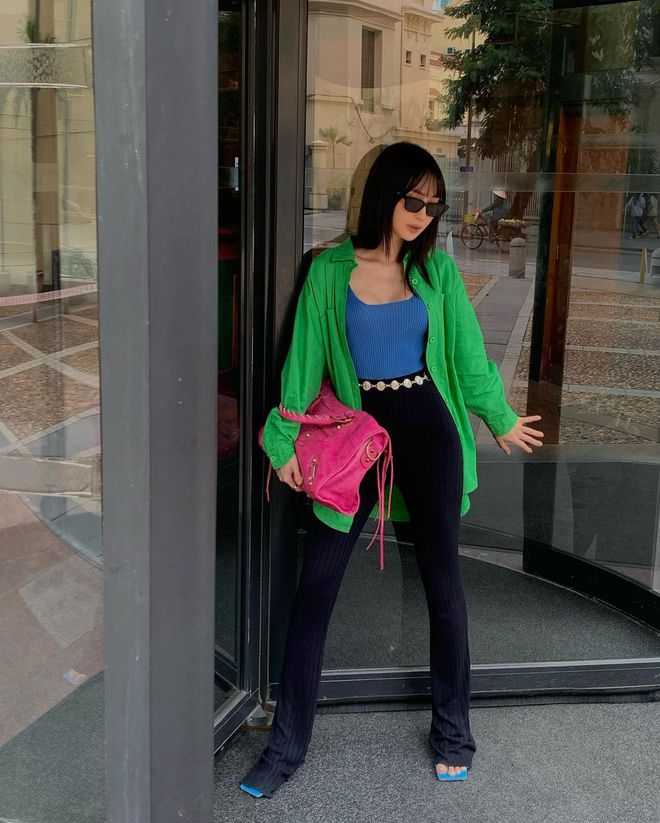 Xanh lá và hồng năm nay hot hơn cả tím nhưng mix đồ thế nào để có ảnh trăm like-8