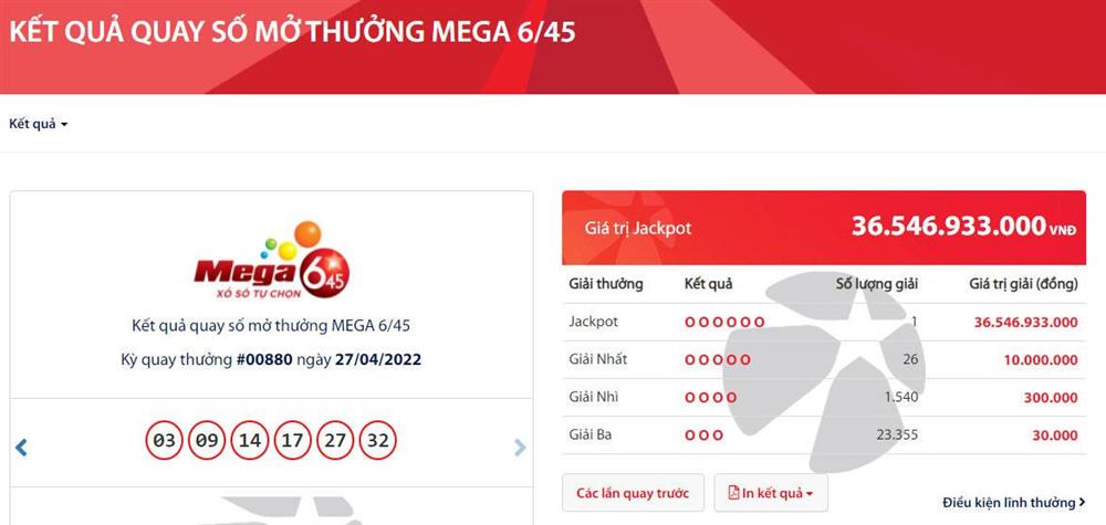 Độc đắc Vietlott gần 37 tỷ đã nổ-1