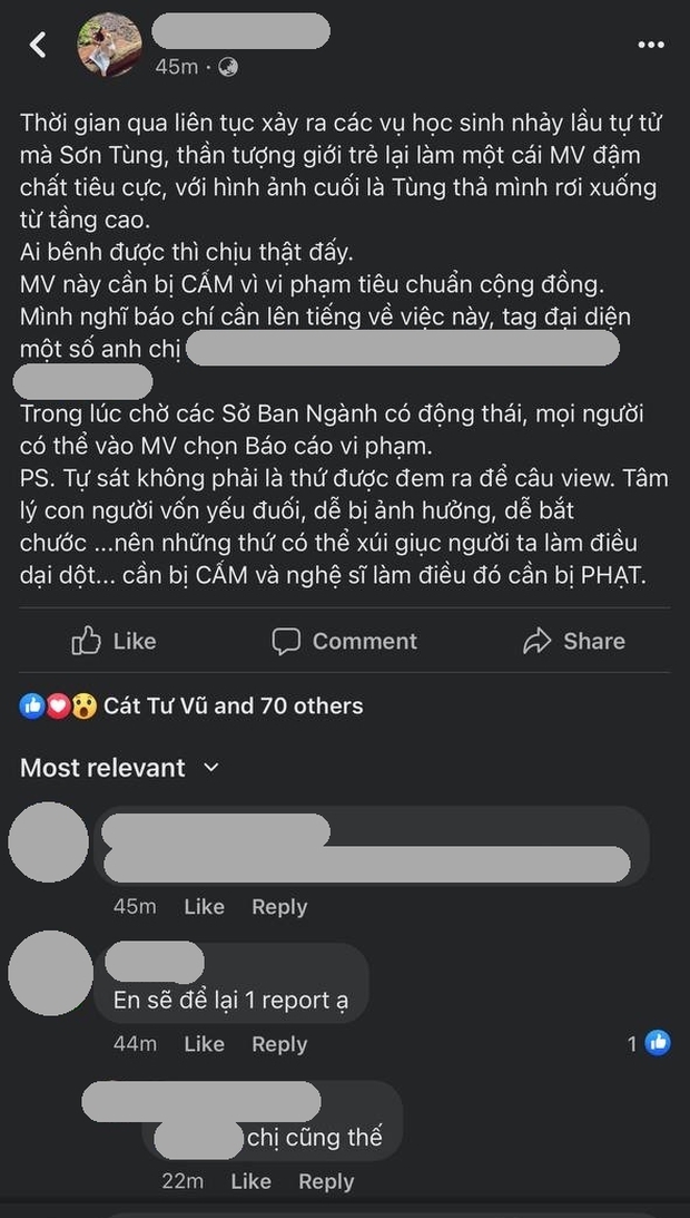 Dư luận phẫn nộ: Dù chỉ là một đứa trẻ bắt chước theo cái kết của MV đã là quá kinh hãi rồi, phải không Tùng?-2