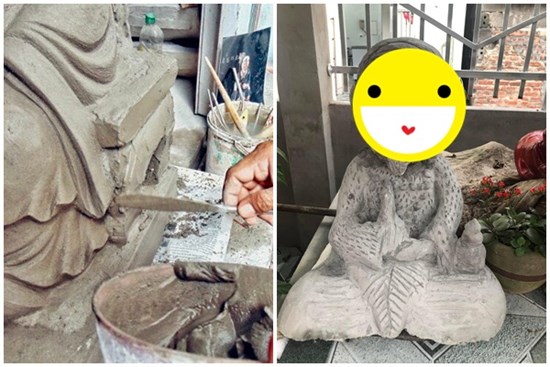 Bố chồng mê đắp tượng, nàng dâu khoe thành phẩm khiến 