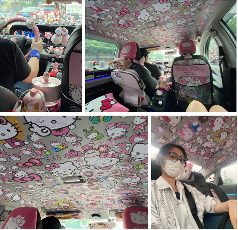 Ông bố chiều con nhất quả đất: Nghe nói con gái thích Hello Kitty, bố liền thay giao diện ô tô bằng màu hồng của cô mèo nhiều fan nữ số 1 thế giới-1