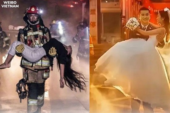 Thực hư câu chuyện tình yêu đang gây sốt: Lính cứu hoả thành công cứu cô gái trẻ khỏi vụ hoả hoạn, 3 năm sau nên duyên vợ chồng