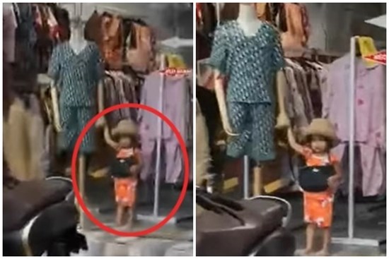 Đi shopping cùng mẹ, bé gái 