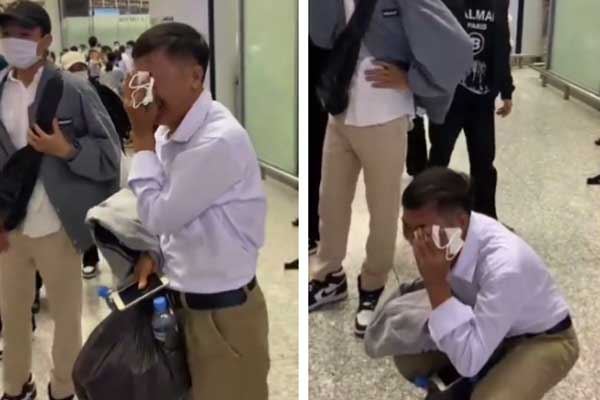 Clip ông bố Việt Nam khóc nức nở khi tiễn con gái đi lấy chồng ở sân bay viral khắp MXH Trung Quốc, xem xong ai cũng phải bật khóc-1