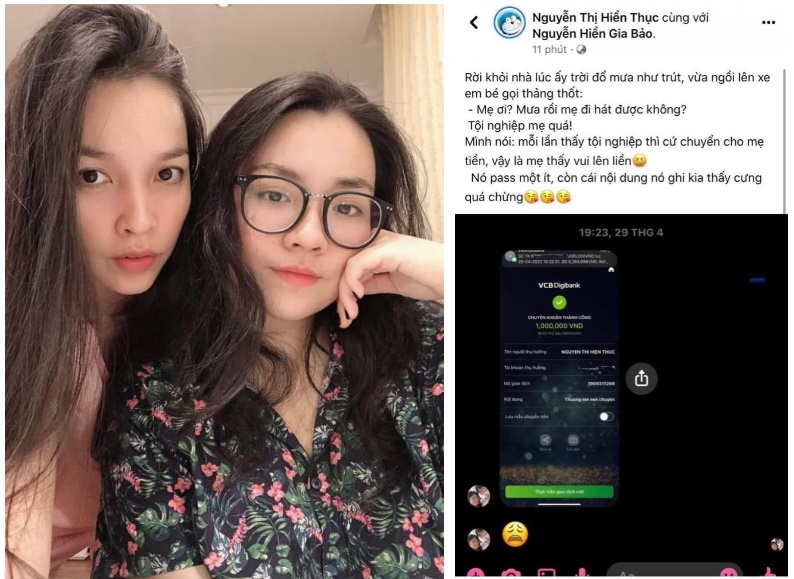 Vừa ra ngoài đi diễn thì trời đổ mưa như trút, con gái Hiền Thục nhắn vỏn vẹn 4 từ mà khiến mẹ nghẹn ngào, dân mạng hết lời khen-1