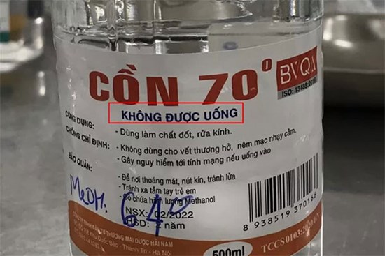 Bộ Y tế: Sử dụng sản phẩm chứa Methanol để sát khuẩn gây nguy hiểm sức khỏe người dùng