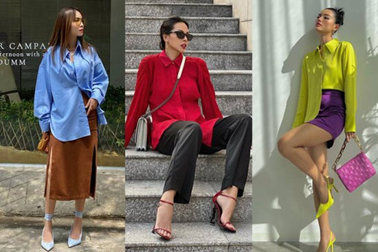 Sao Việt diện áo sơ mi màu rực rỡ theo 13 cách rất sang chứ không hề