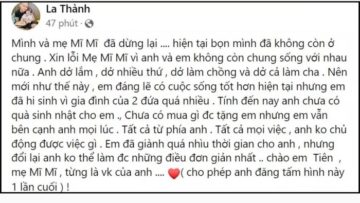 Một sao nam Vbiz xác nhận chuyện chia tay vợ: Anh dở làm chồng và dở làm cha-2