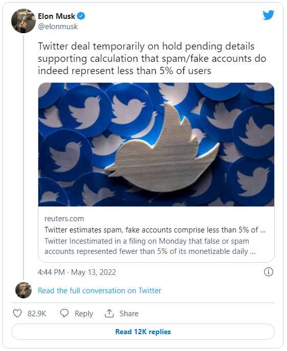 Tưởng mọi sự đã an bài, Elon Musk bất ngờ hoãn thương vụ thâu tóm Twitter-1