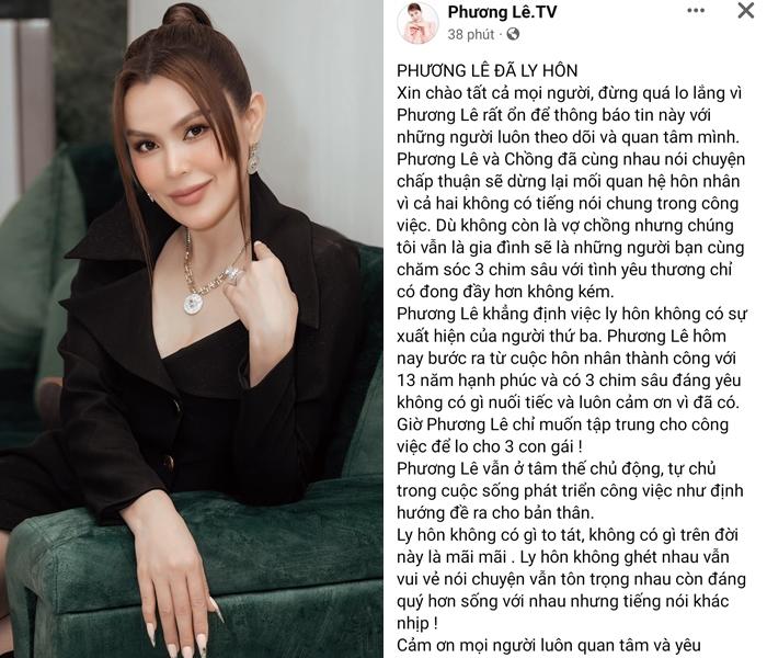 Hoa hậu Phương Lê đột ngột thông báo ly hôn chồng đại gia-2