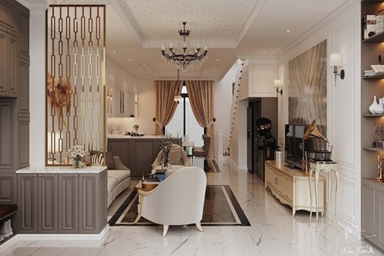 Nhà phố ở Long An thiết kế tân cổ điển, đẹp sắc sảo mà không rườm rà