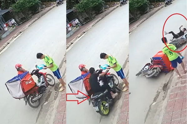 Cướp điện thoại của nữ cao thủ, nam thanh niên bị cô gái quật ngã, tát tới tấp giữa phố-1