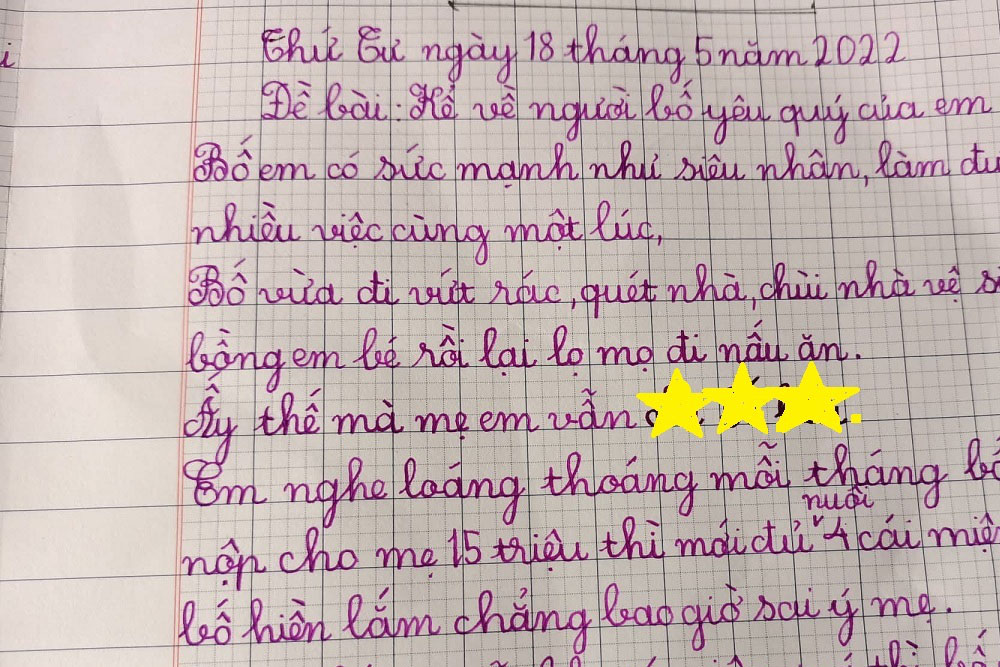 Bài văn tả bố của học sinh tiểu học: Có sức mạnh như siêu nhân nhưng vẫn phải sợ thế lực này-1