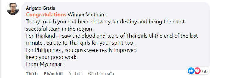 CĐV Đông Nam Á dành mưa lời khen cho tấm HCV của ĐT nữ Việt Nam-1