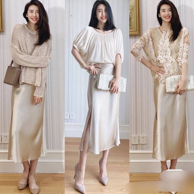 Chiêu mix đồ hack eo thon bụng phẳng từ chiếc váy lụa đơn giản-5