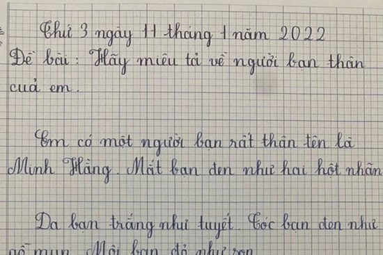 Miêu tả bạn thân, bé gái bê khuôn mẫu công chúa cổ tích vào bài khiến dân mạng cười ngất