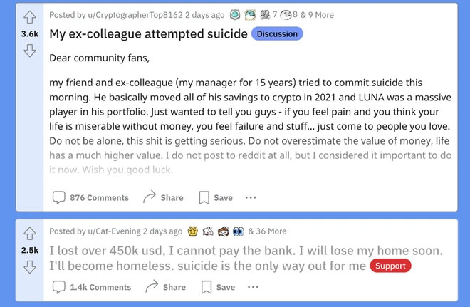 Một người tự sát do thua lỗ LUNA-2