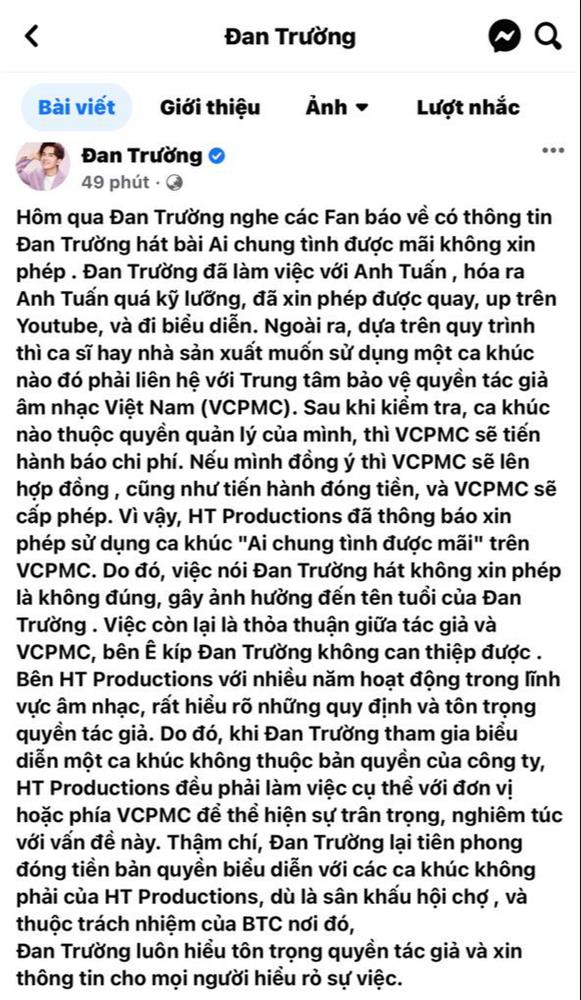 Sau khi bị tố hát cover trái phép: Đan Trường tung bằng chứng phản bác, Tùng Dương phủ nhận, còn Lệ Quyên phản ứng thế nào?-2