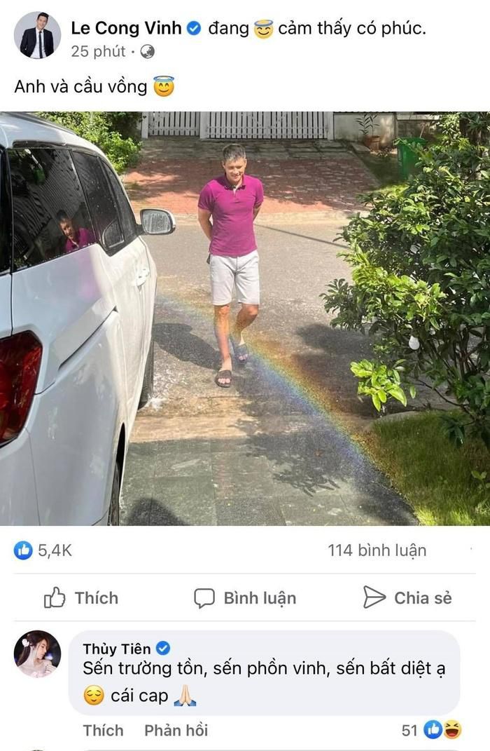 Công Vinh đăng ảnh đời thường, Thủy Tiên liền vào phán vội một câu xanh rờn-1