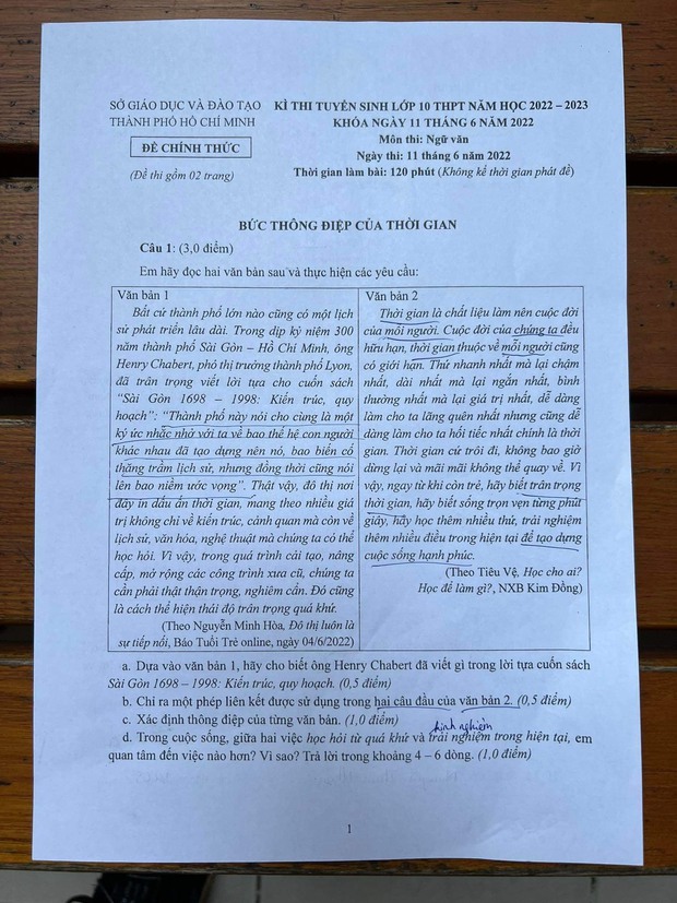 Đề Văn vào lớp 10 TP.HCM cực hay: Phải chăng chỉ cần thời gian trôi qua, bạn sẽ trưởng thành?-1