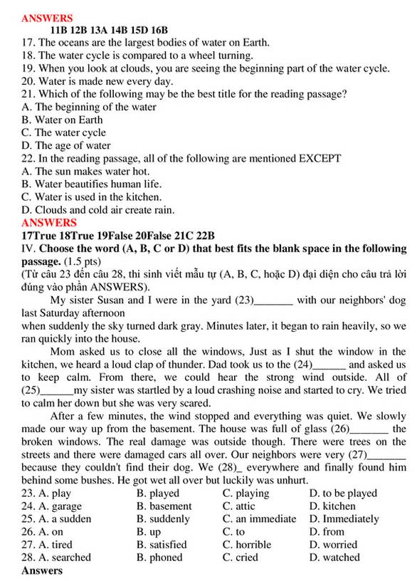Đáp án ĐỀ THI TIẾNG ANH và ĐỀ THI NGỮ VĂN thi lớp 10 ở TP.HCM-3