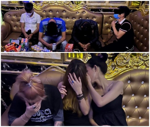 Bay lắc ở karaoke làng, đưa về trụ sở Công an vẫn chưa hết phê-3